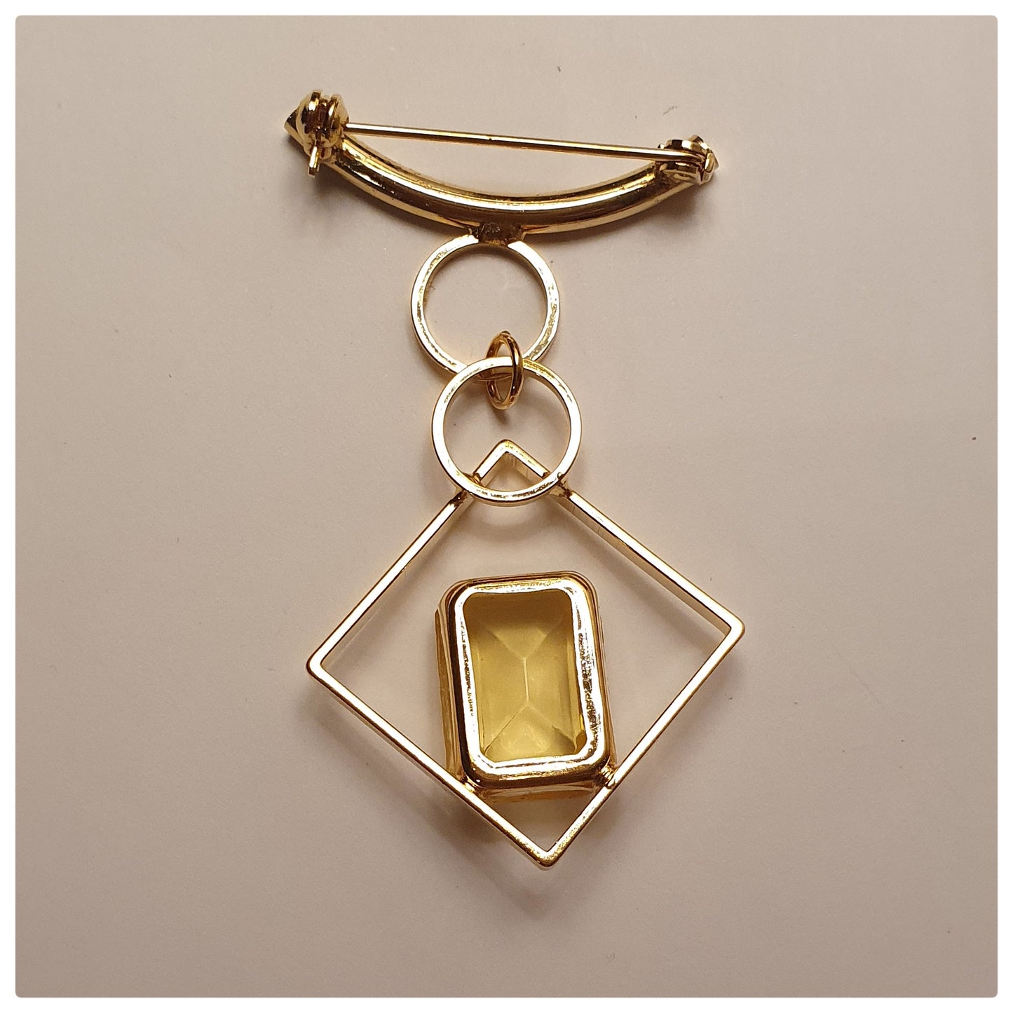 1970s ARTICULATED ABSTRACT SWAROVSKI GEM BROOCH