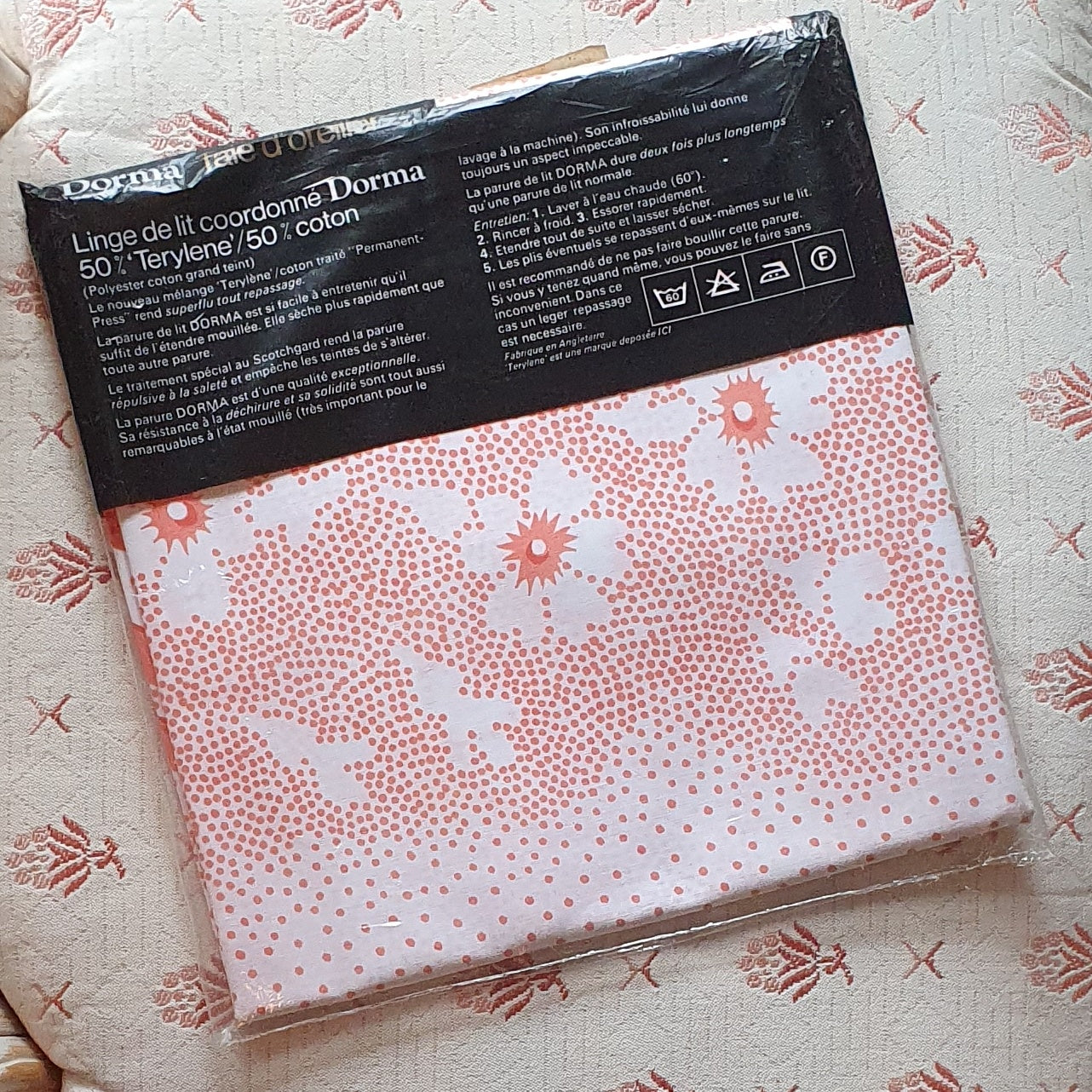 1980s MARY QUANT FOR DORMA FLORAL DESIGN PILLOWCASE - UNUSED