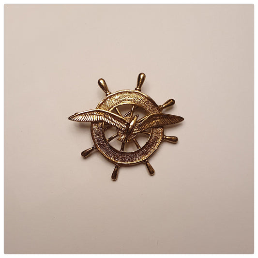 1980s SHIPS WHEEL AND SEAGULL GOLDTONE