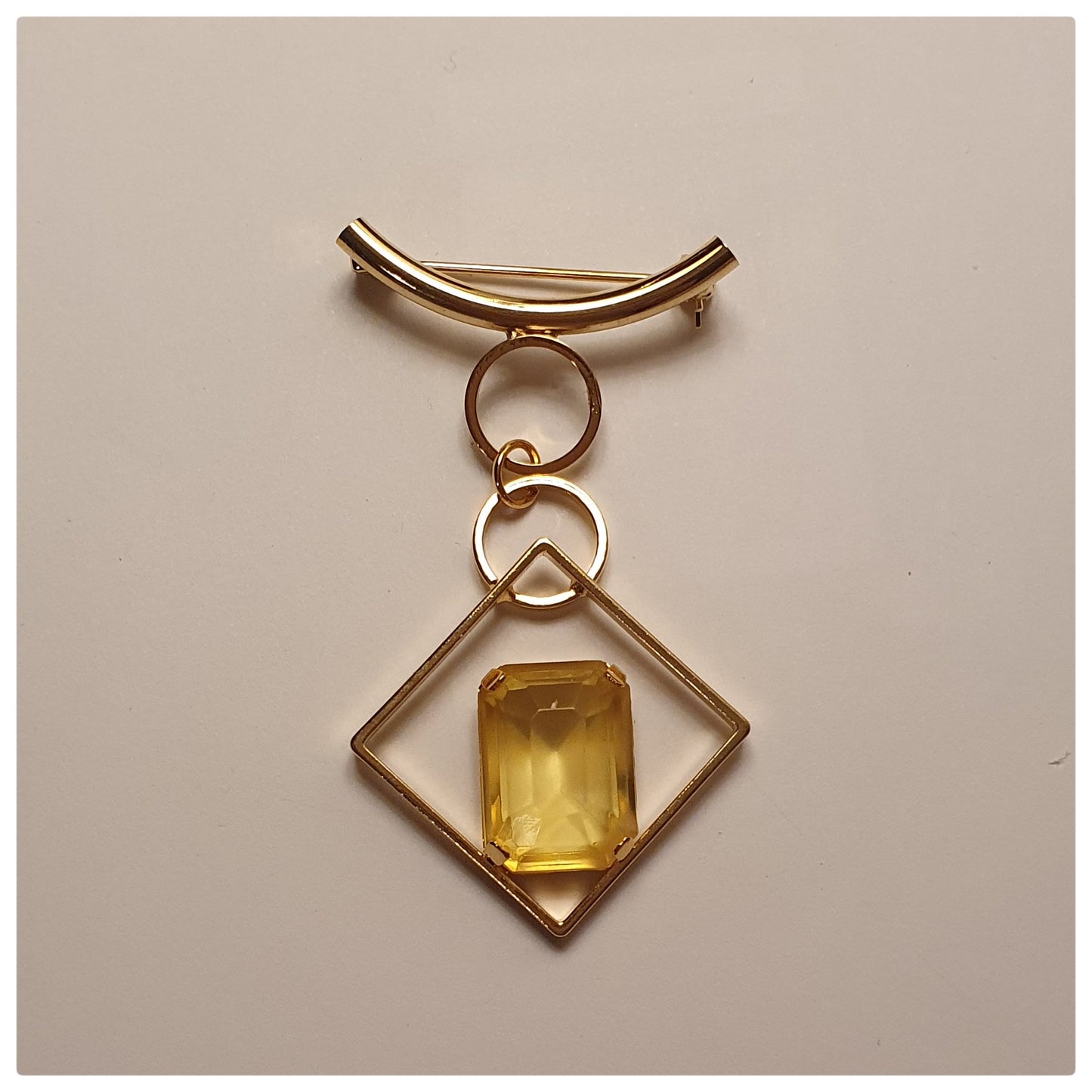 1970s ARTICULATED ABSTRACT SWAROVSKI GEM BROOCH