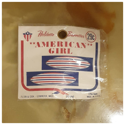 1960s AMERICAN GIRL OVAL HAIR BARRETTES