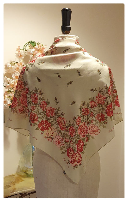 1980s CORNELIA JAMES BRITISH ROSES SCARF
