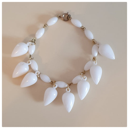 1960s DEADSTOCK TEARDROP BRACELET- WHITE