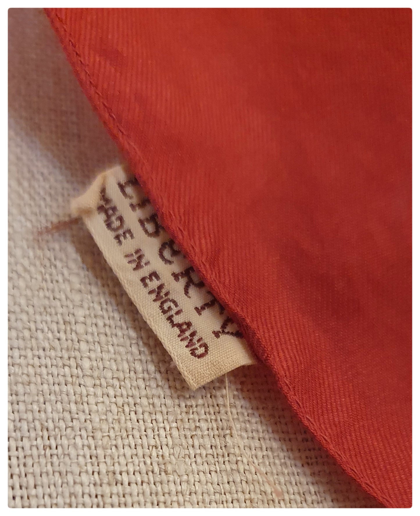 VINTAGE LIBERTY SILK SCARF RED ABSTRACT PRINT