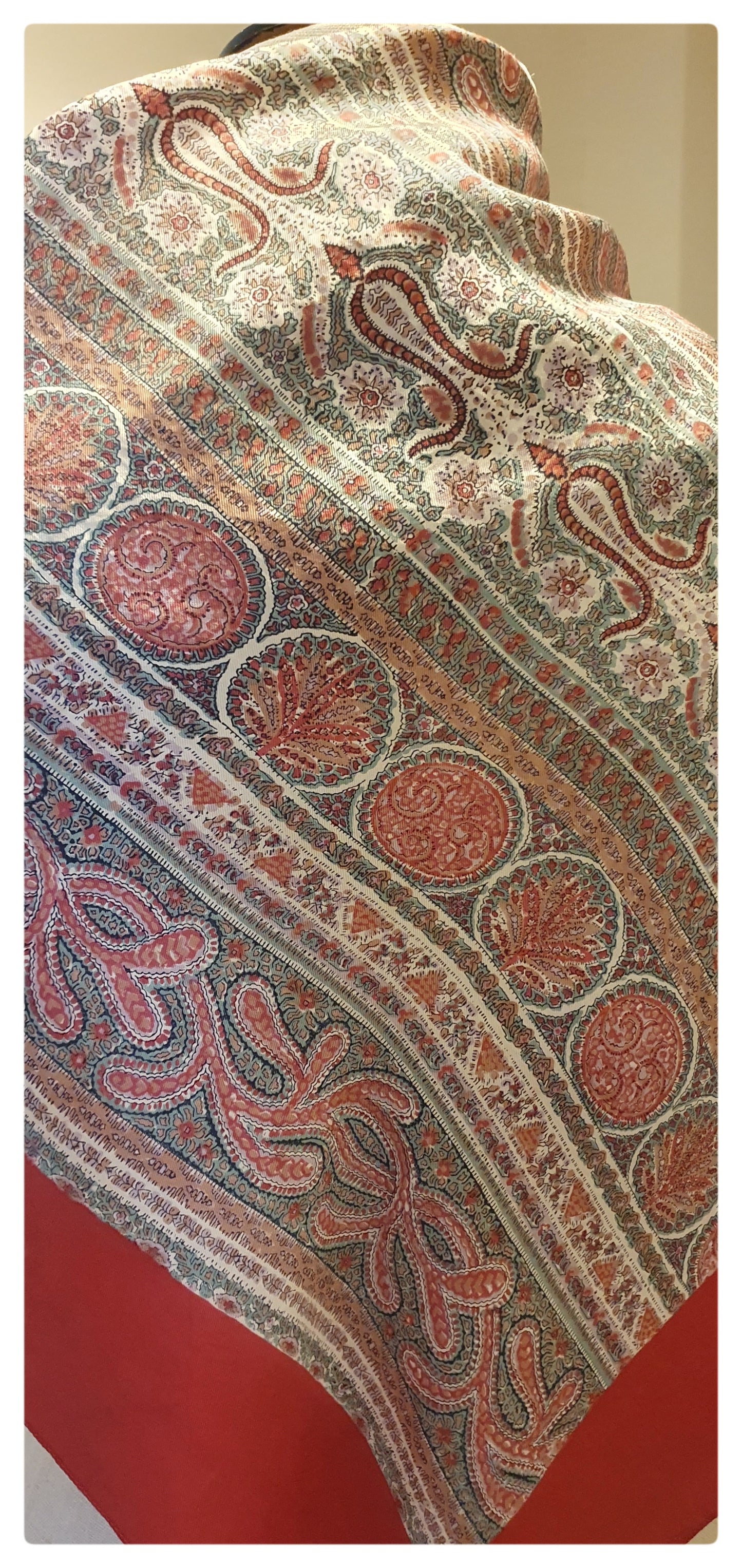 VINTAGE LIBERTY SILK SCARF RED ABSTRACT PRINT