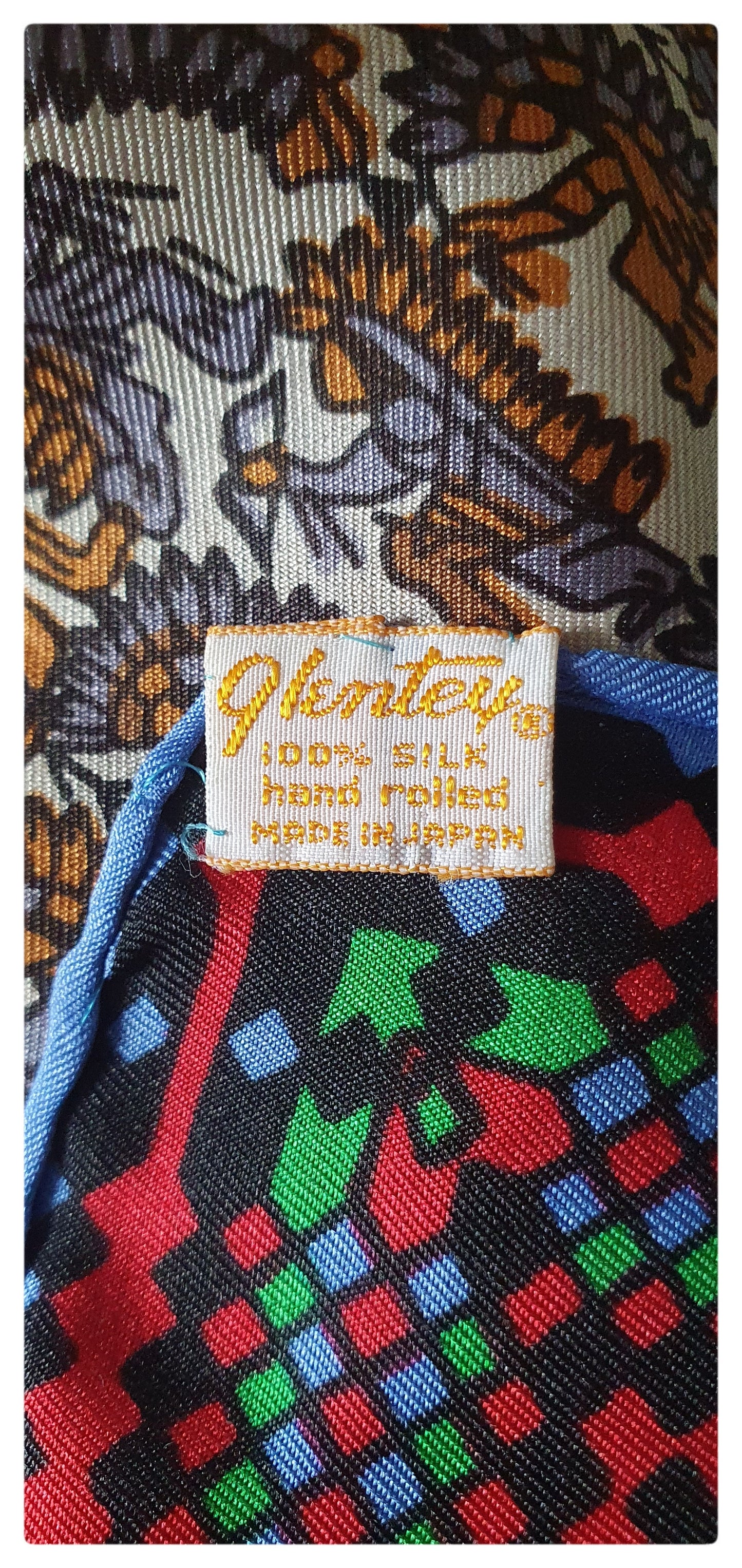 VINTAGE RED INDIAN DESIGN SILK SCARF