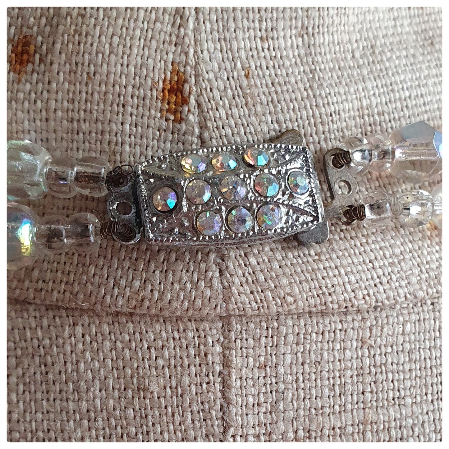 1950s AURORA BOREALIS DOUBLE STRAND CRYSTAL NECKLACE