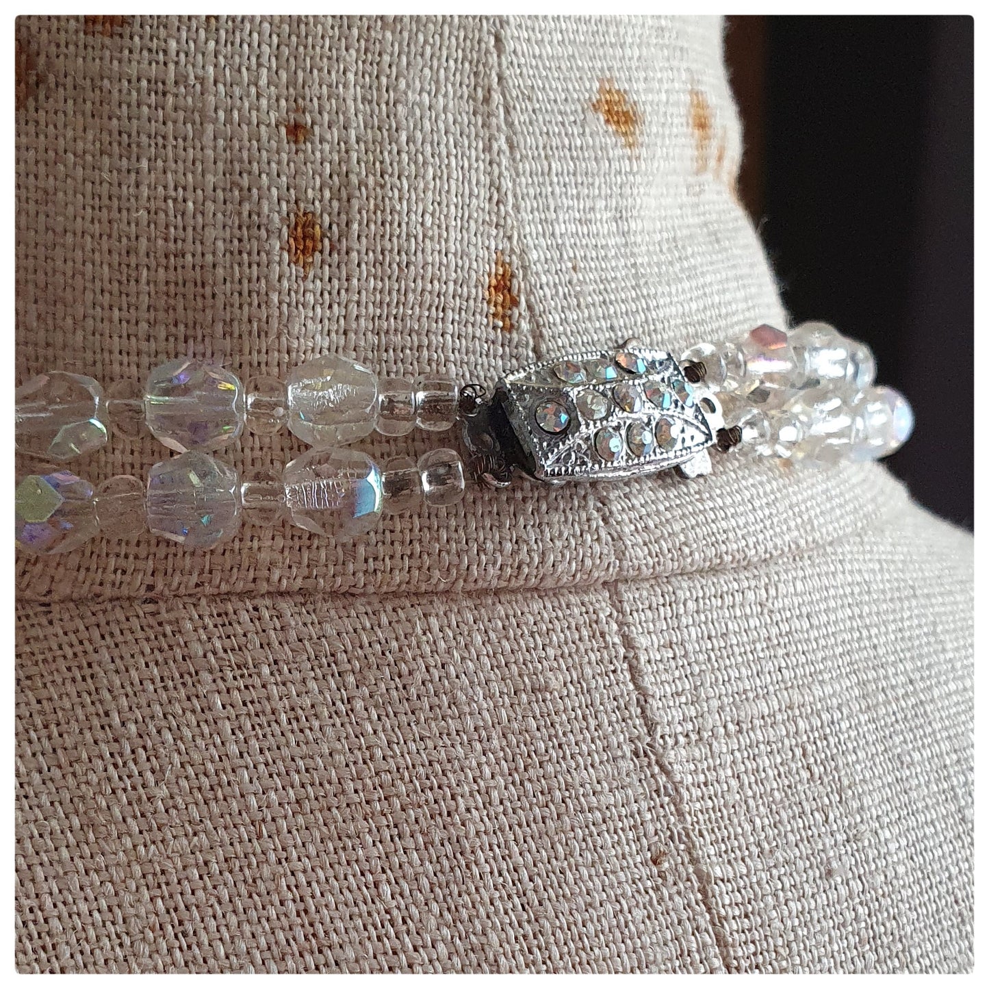 1950s AURORA BOREALIS DOUBLE STRAND CRYSTAL NECKLACE