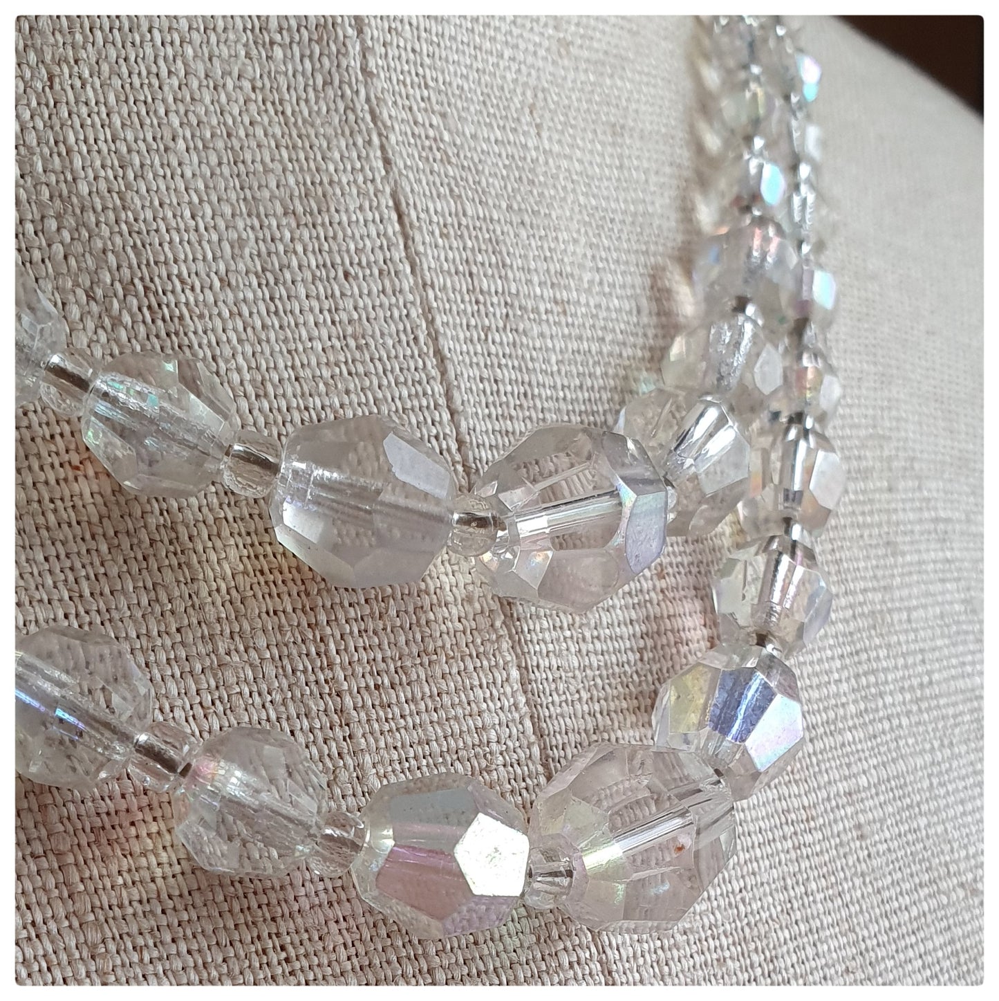 1950s DOUBLE STRAND AURORA BOREALIS DOUBLE STRAND NECKLACE