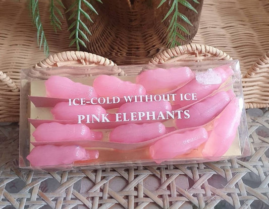 1960s BOX OF PINK ELEPHANT ICE CUBES BOXED UNUSED